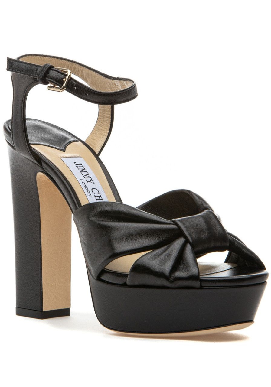 Women Jimmy Choo Pumps | Heloise 120 Sandal Black Leather