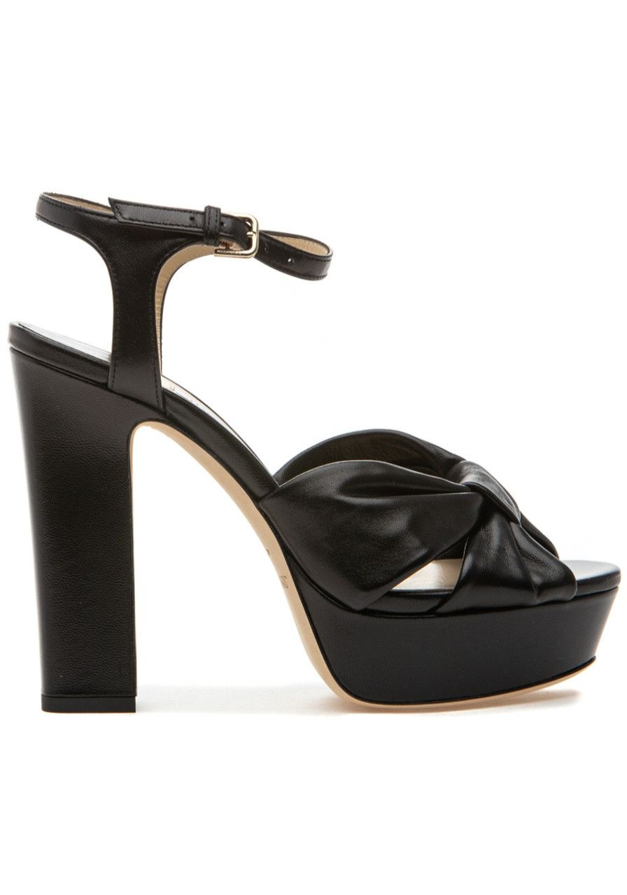 Women Jimmy Choo Pumps | Heloise 120 Sandal Black Leather