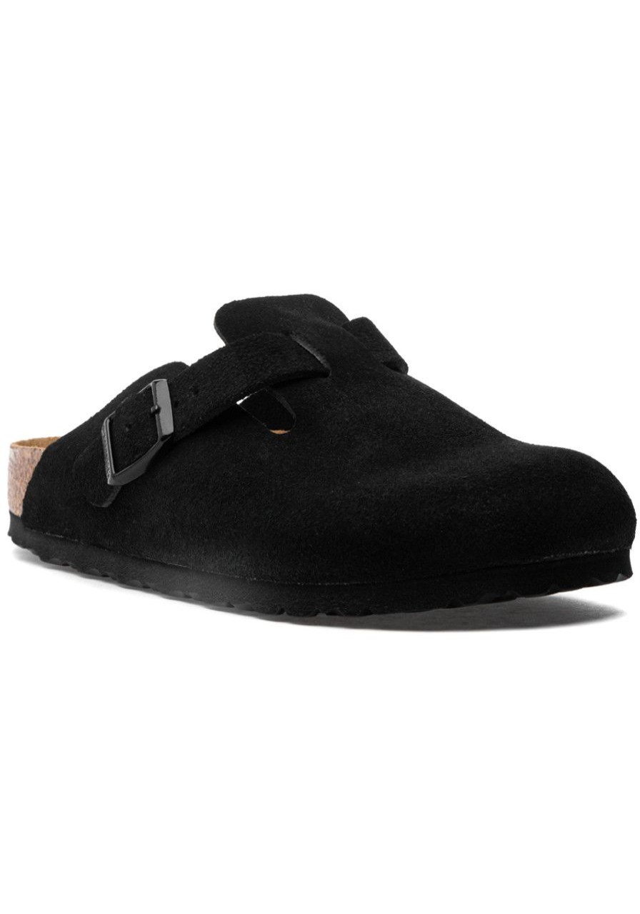 Women Birkenstock Mules & Clogs | Boston Clog Black Suede