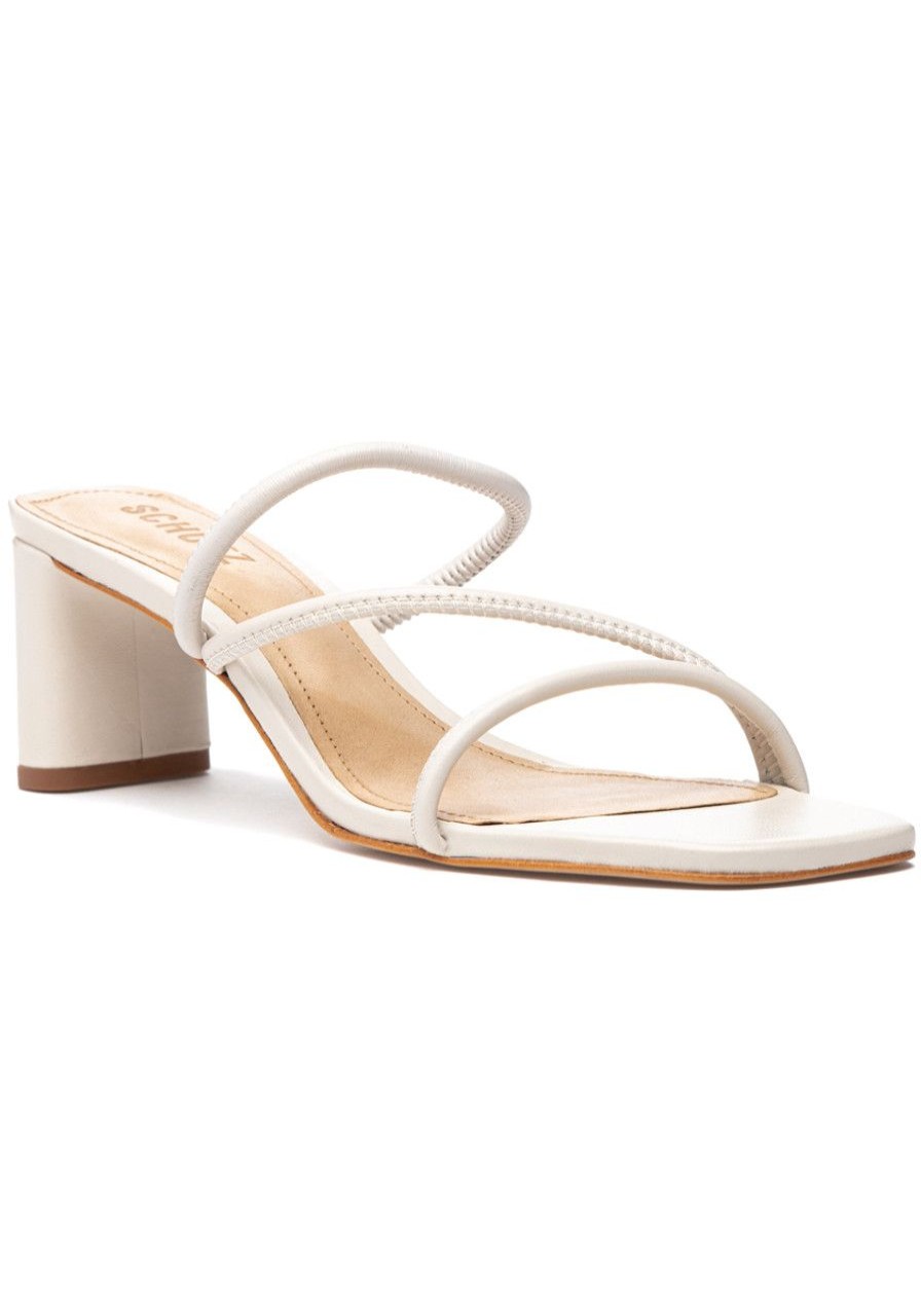 Women Schutz Sandals | Chessie Mid Sandal Pearl Leather