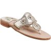 Women Jack Rogers Sandals | Hamptons Thong Sandal Platinum Leather