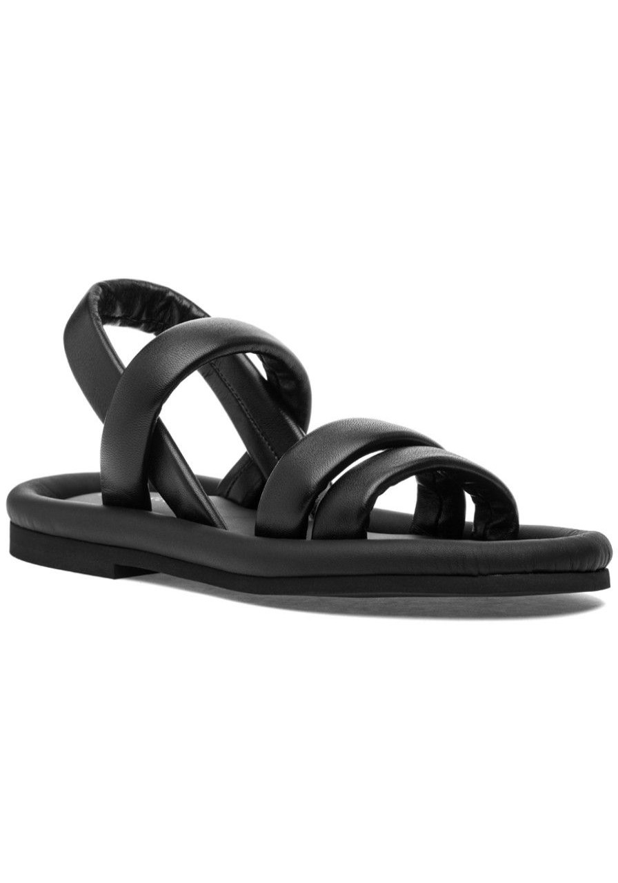 Women Del Carlo Sandals | Fluffy 10915 Sandal Black Leather