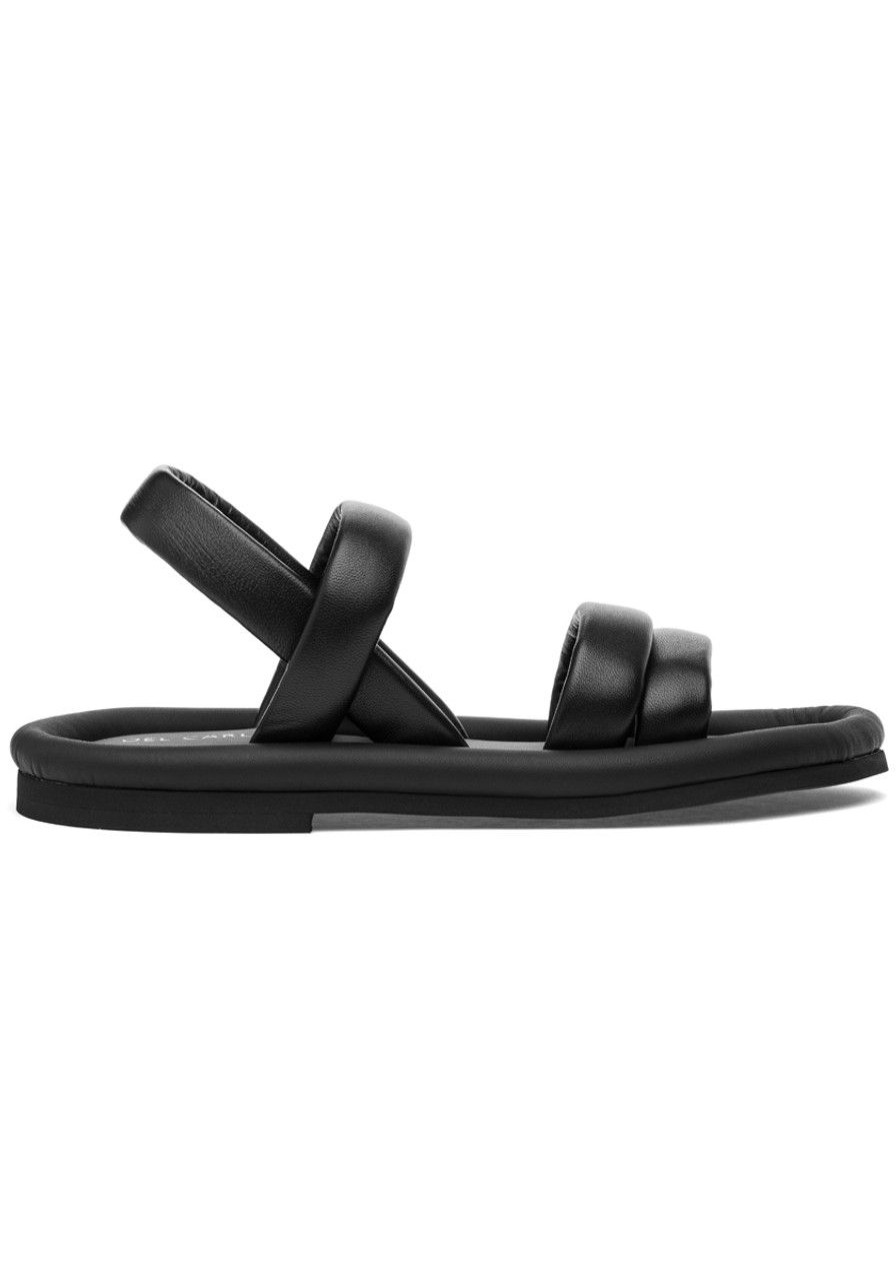 Women Del Carlo Sandals | Fluffy 10915 Sandal Black Leather