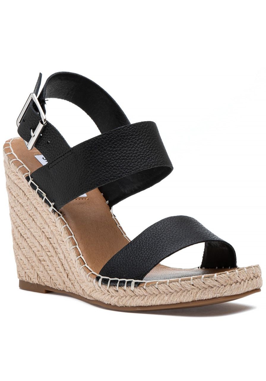 Women Steve Madden Sandals | Uri Espadrille Wedge Black