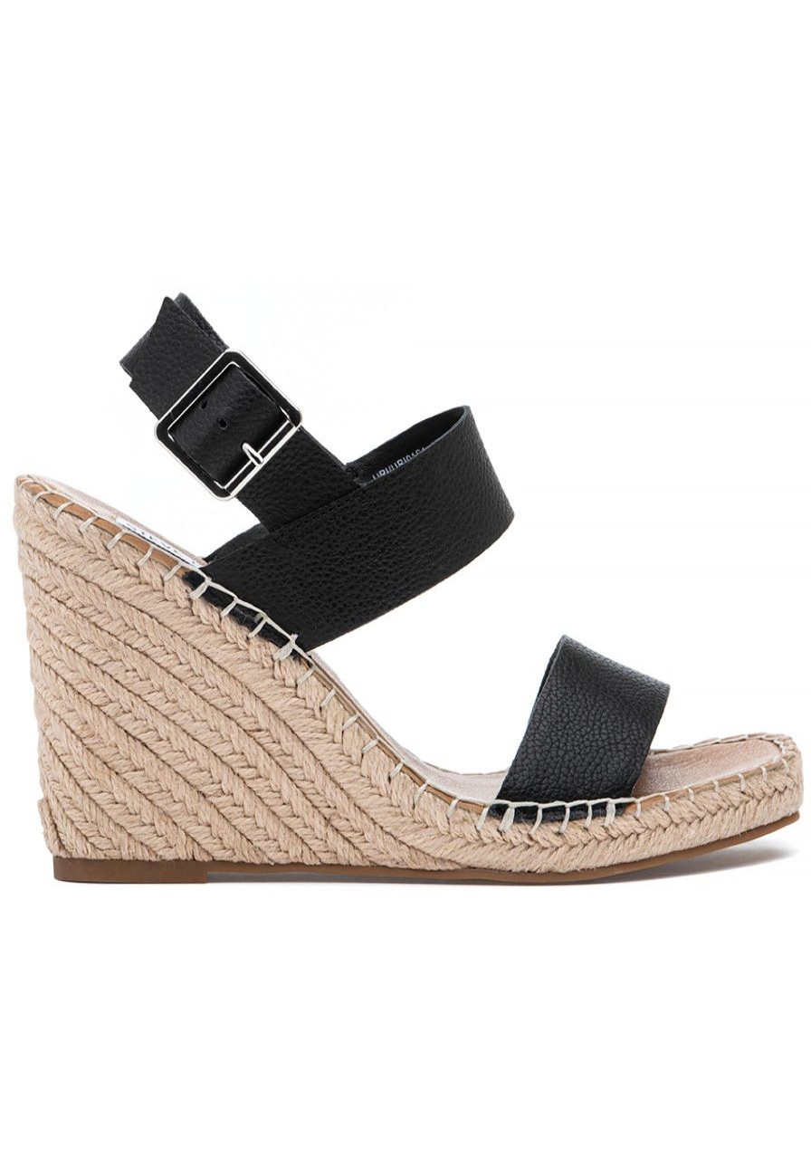 Women Steve Madden Sandals | Uri Espadrille Wedge Black