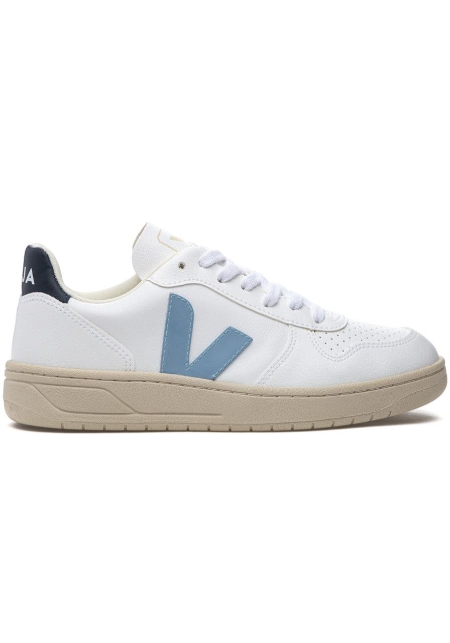Women Veja Sneakers | V-10 Sneaker White Steel Nautico