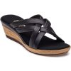Women Onex for Jildor Sandals | Camy Black Leather Wedge
