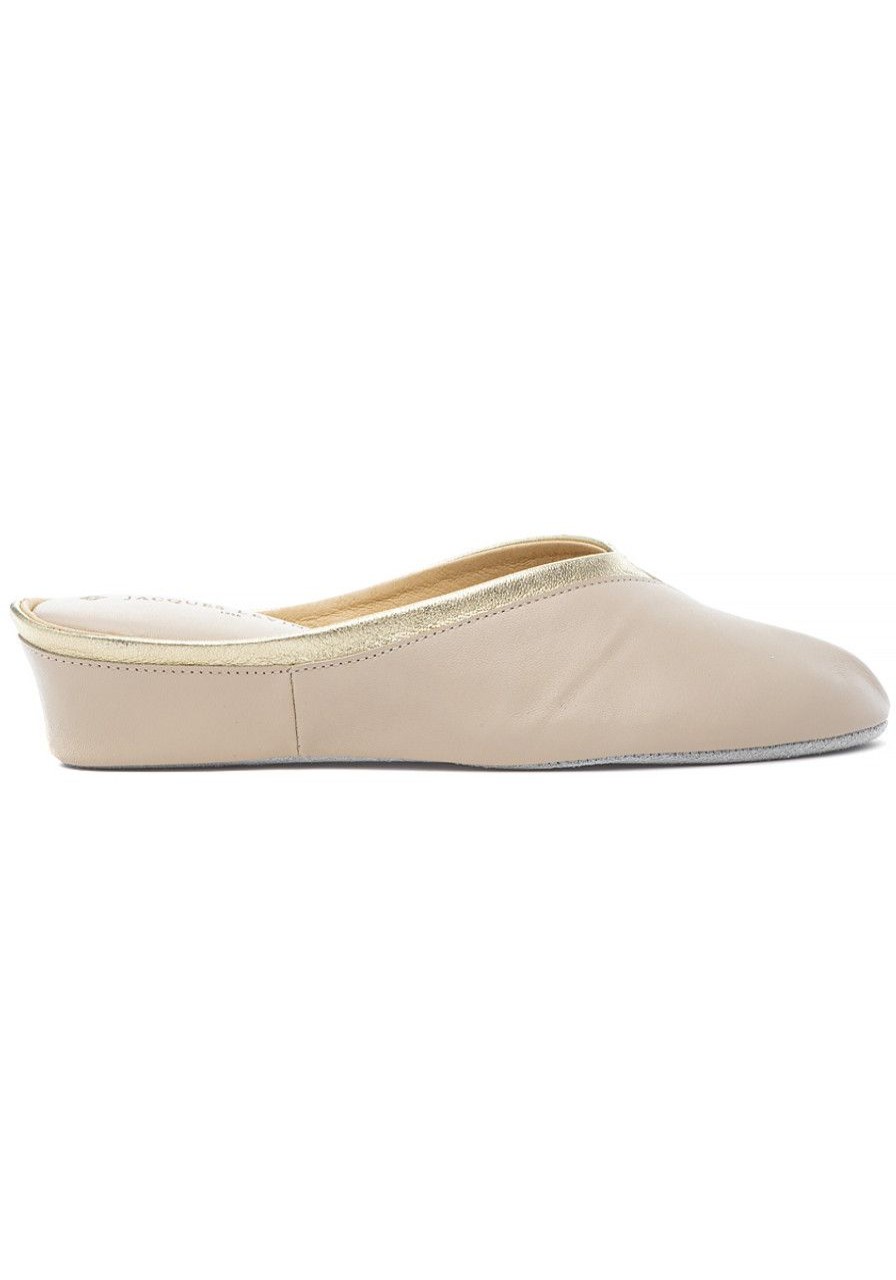 Women Jacques Levine Slippers | 4640 Slipper Beige/Gold