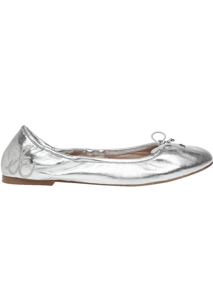 Women Sam Edelman Flats | Felicia Flat Silver Leather