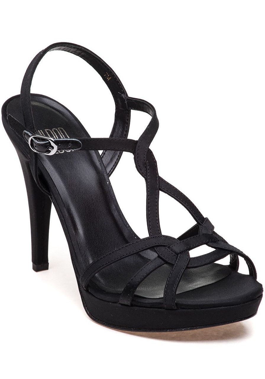Women Jildor Sandals | Quiz Evening Sandal Black Satin