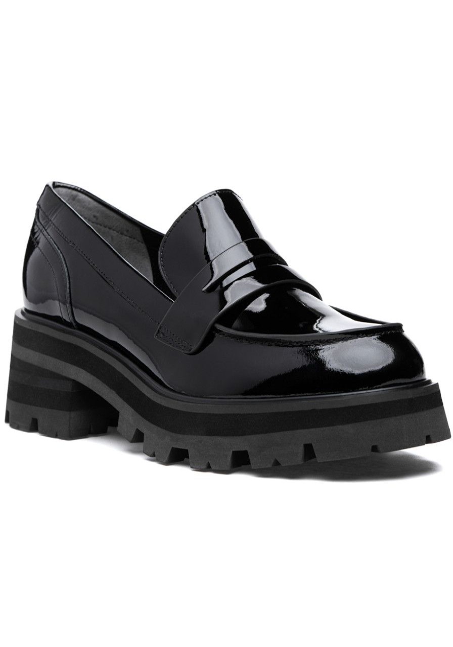 Women Marc Fisher Loafers & Oxfords | Latika Loafer Black Patent Leather