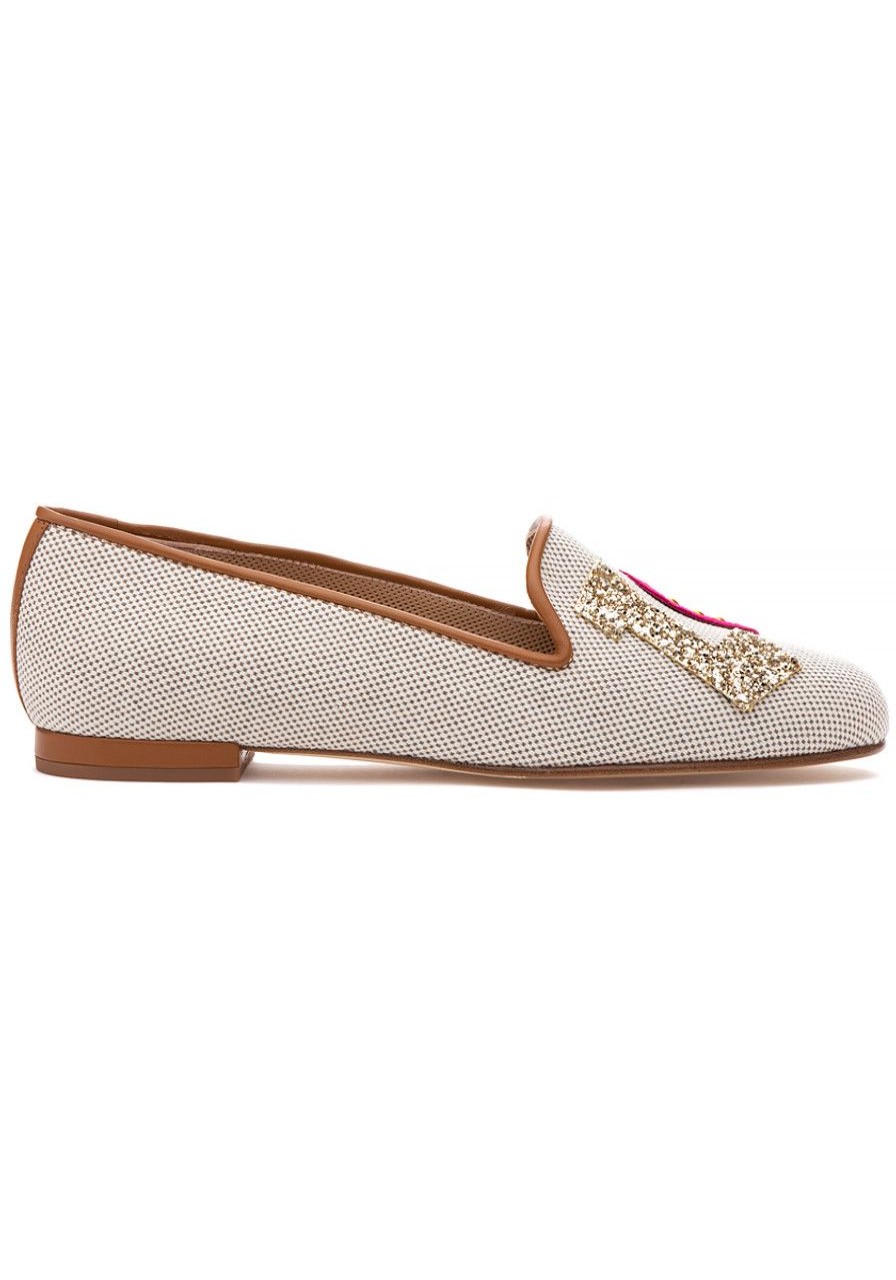 Women Jon Josef Flats | Love Loafer Natural Linen