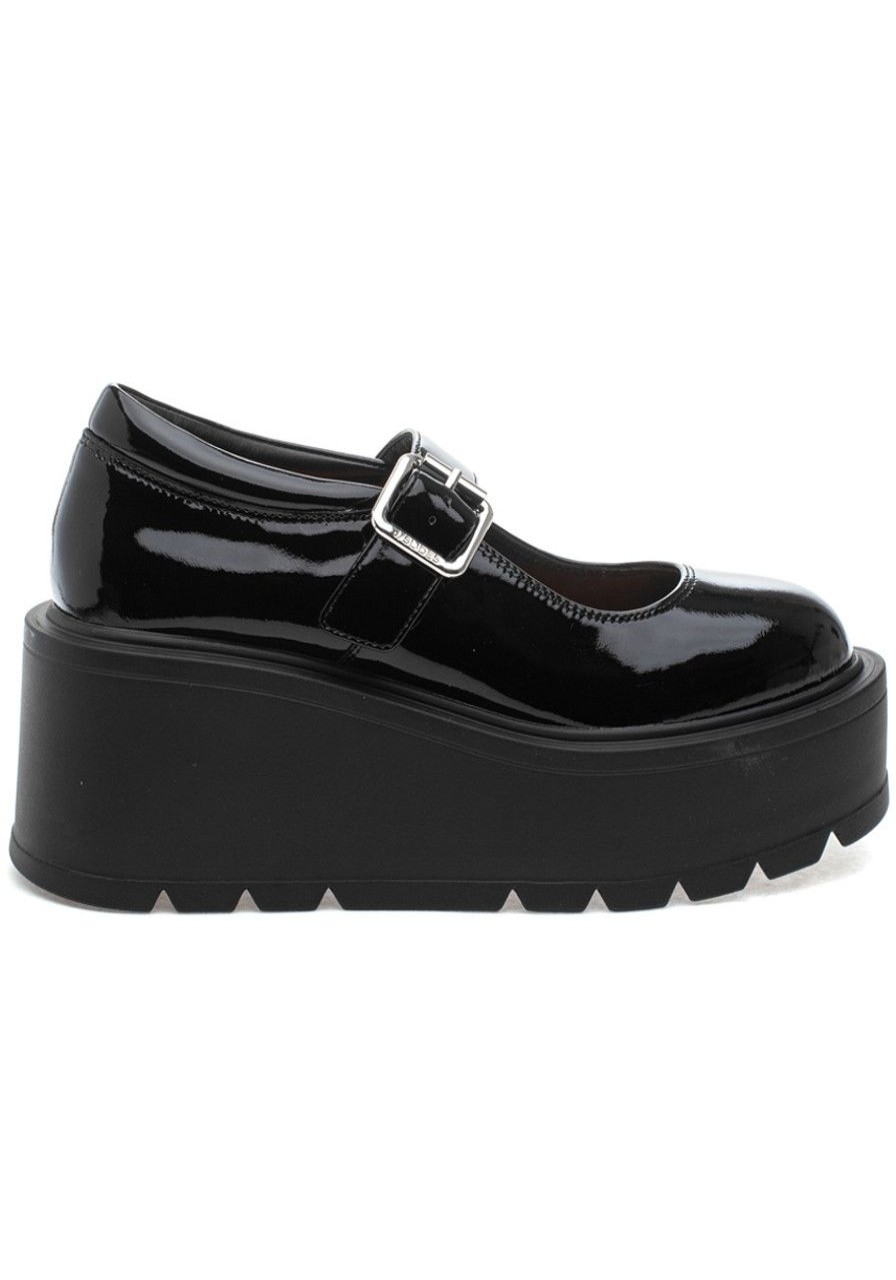 Women J/Slides Pumps | Vancy Mary Jane Wedge Black Patent