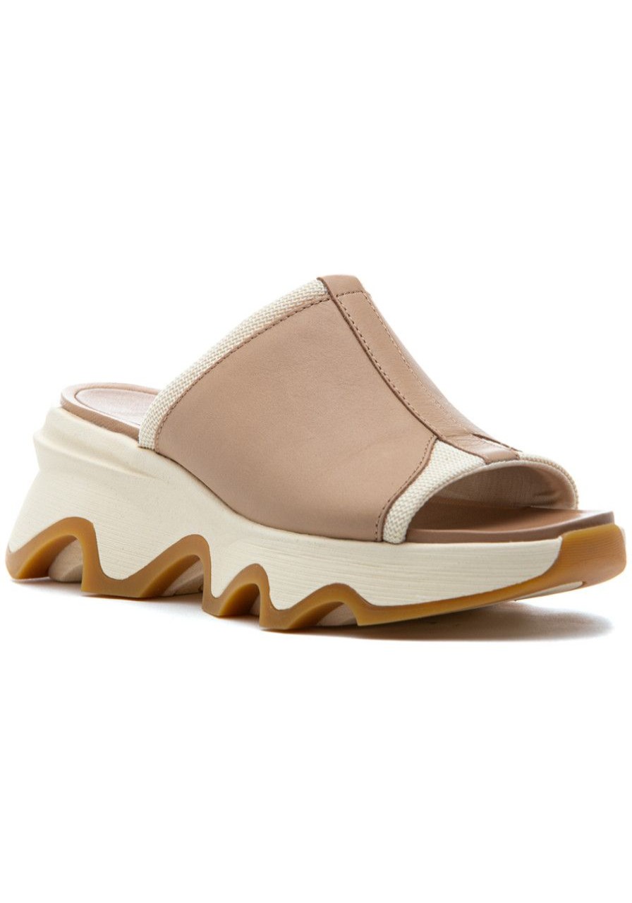 Women Sorel Sandals | Kinetic Impact Slide Sandal Honest Beige/Honey White