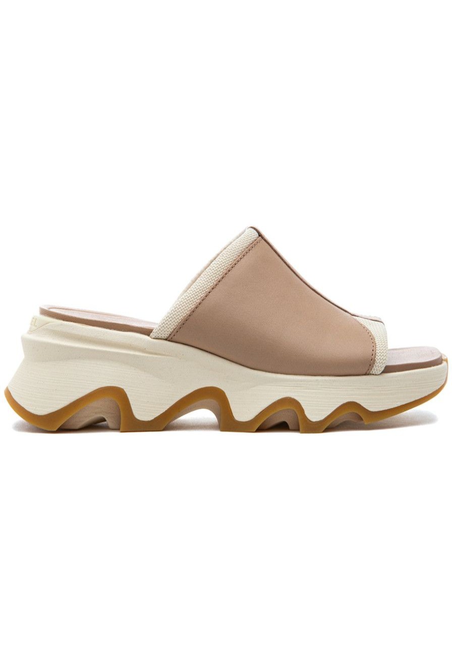Women Sorel Sandals | Kinetic Impact Slide Sandal Honest Beige/Honey White