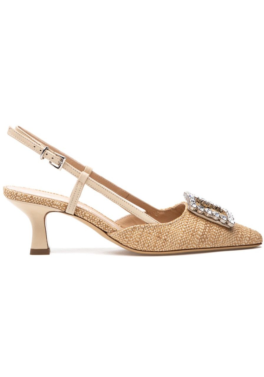 Women 275 Central Pumps | Forest Pump Natural Raffia