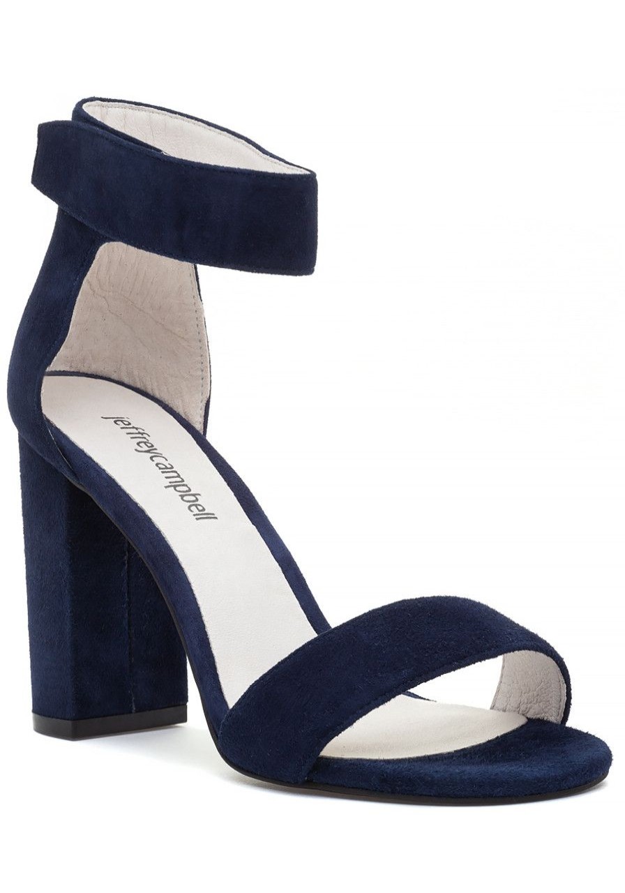 Women Jeffrey Campbell Sandals | Lindsay Sandal Navy Suede
