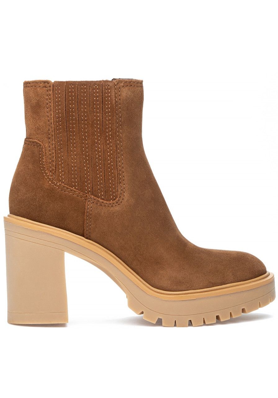 Women Dolce Vita Boots | Caster H2O Boot Camel Waterpoof Suede