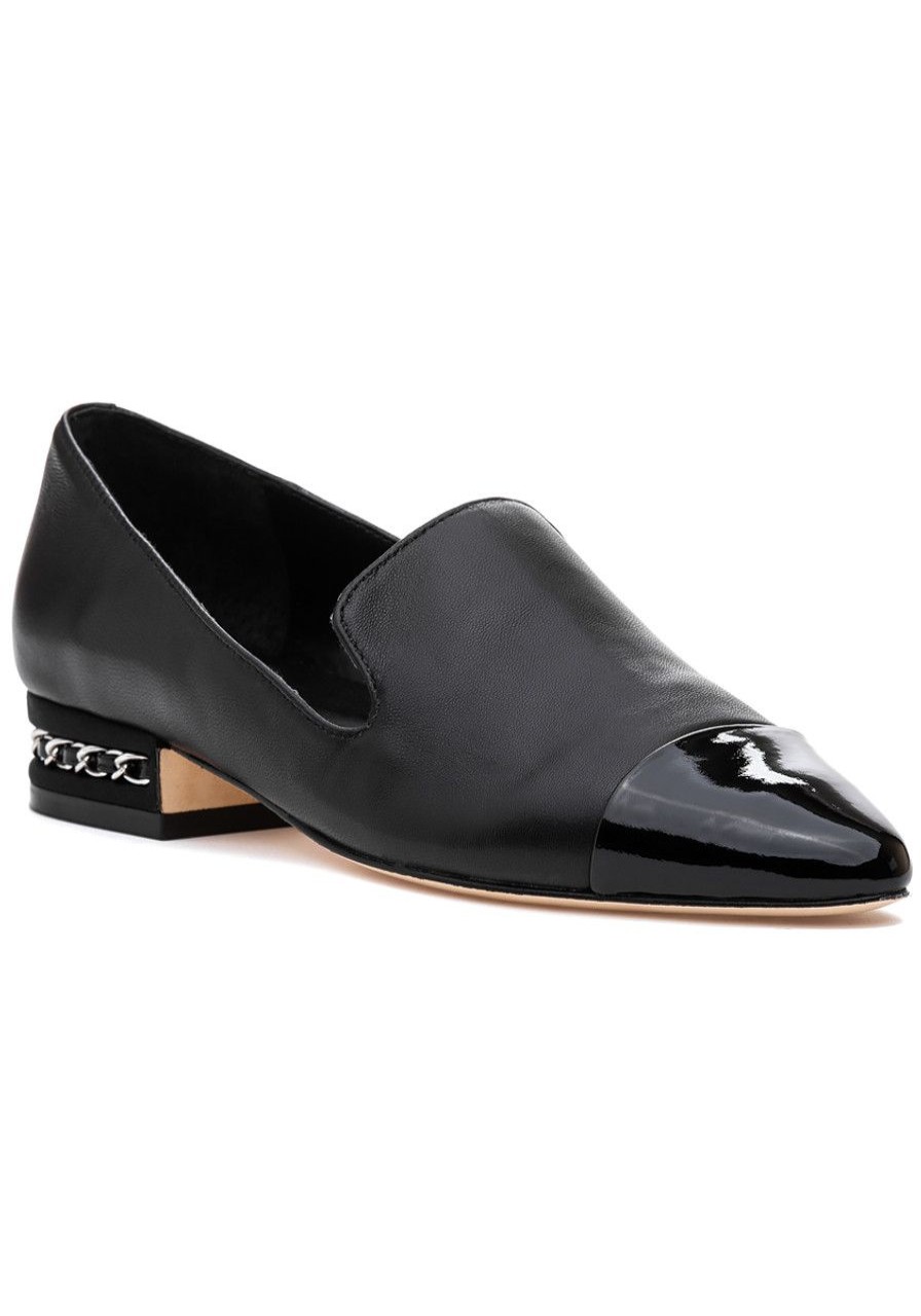 Women Jildor Flats | Fae Loafer Black Leather Patent
