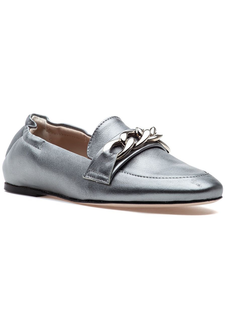 Women 275 Central Flats | Lazer Loafer Pewter Leather