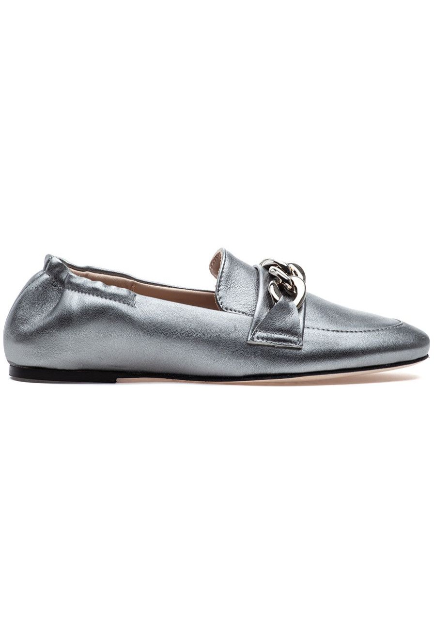 Women 275 Central Flats | Lazer Loafer Pewter Leather