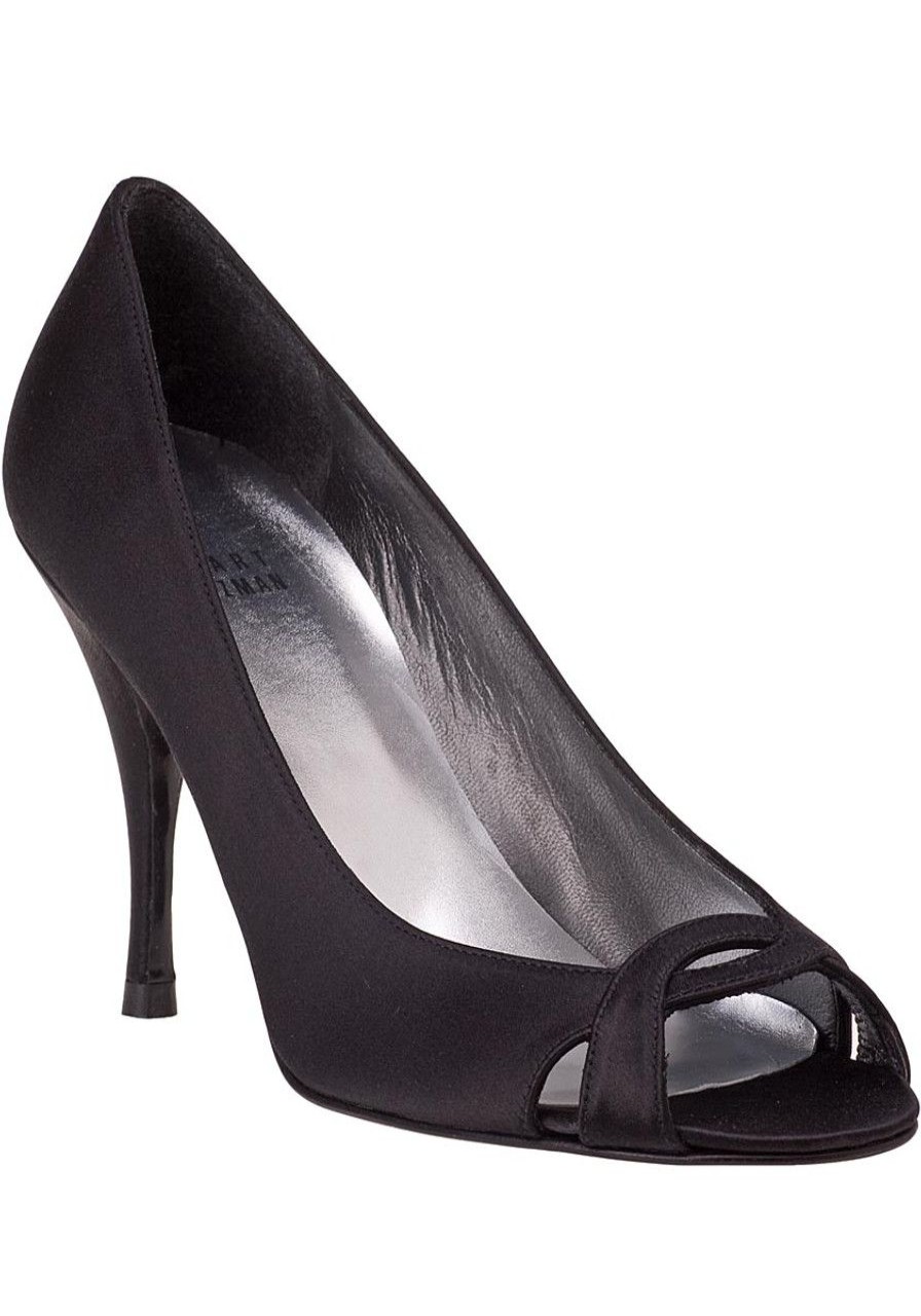 Women Stuart Weitzman Pumps | Girly Pump Black Satin