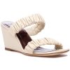 Women Staud Sandals | Frankie Wedge Sandal Cream Leather