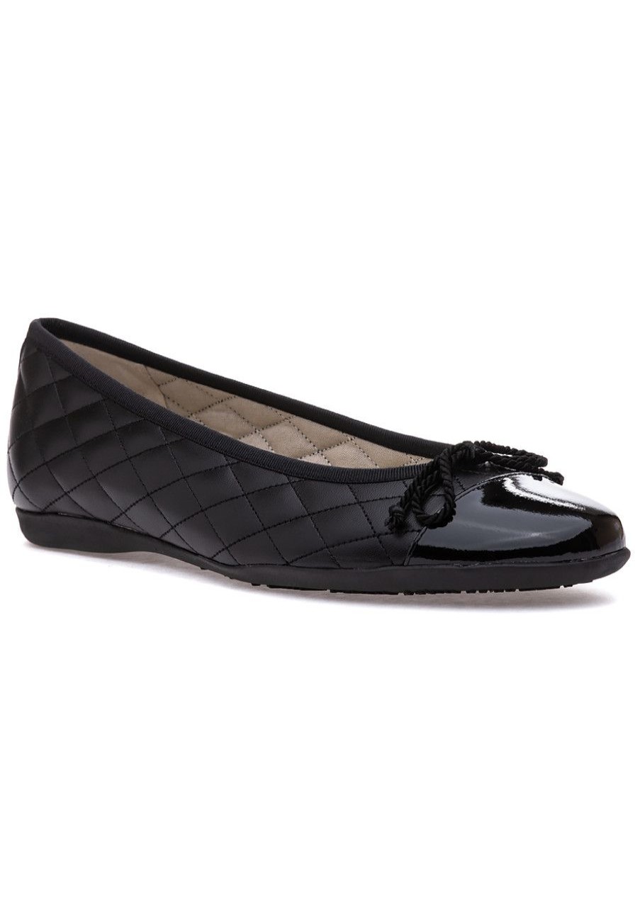 Women French Sole Flats | Passport Ballet Flats Black Leather