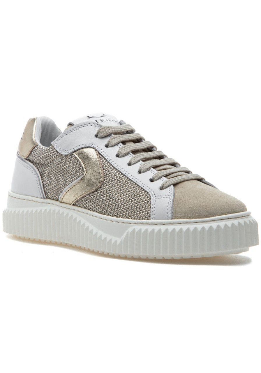 Women Voile Blanche Sneakers | Lipari Sneaker Sand/White/Gold