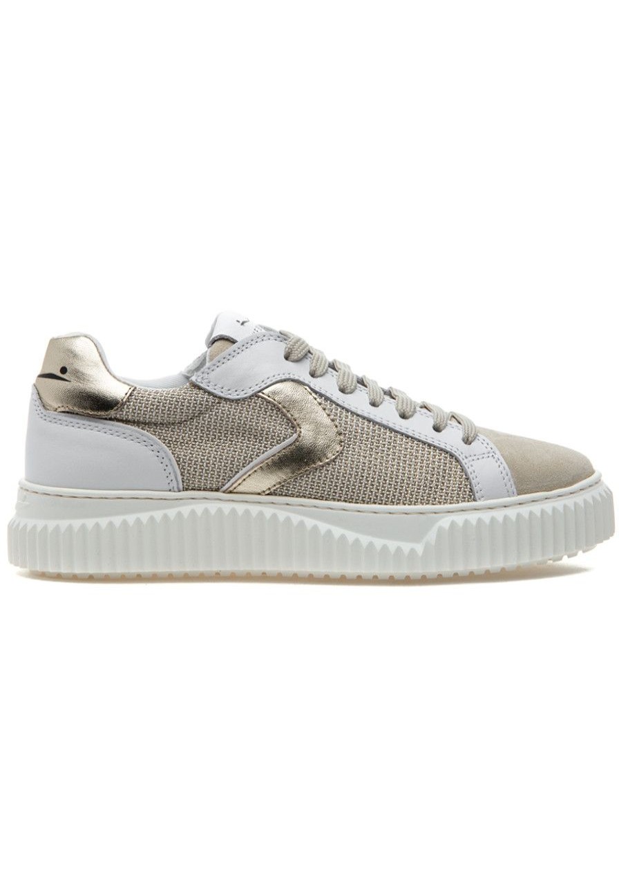 Women Voile Blanche Sneakers | Lipari Sneaker Sand/White/Gold