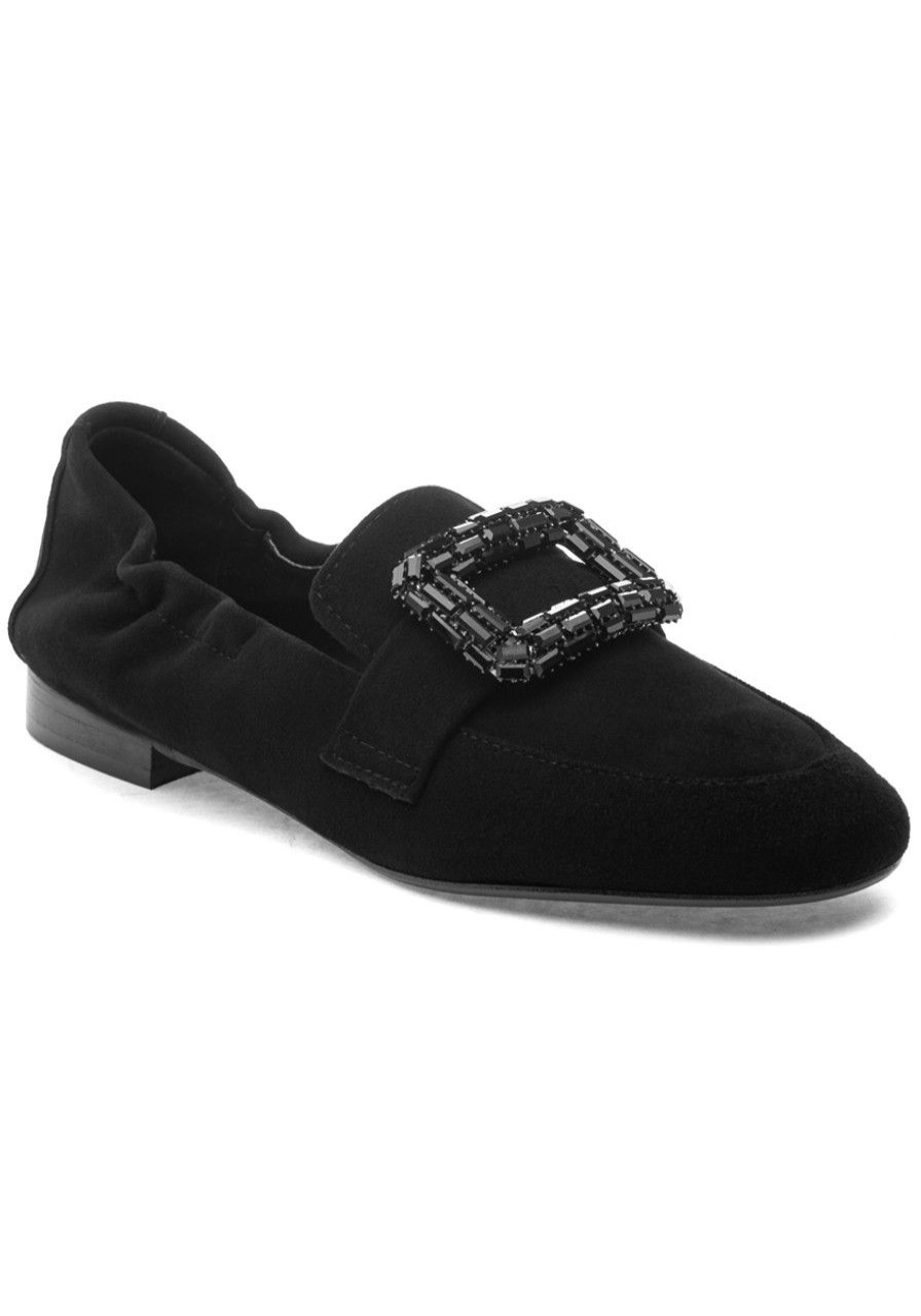 Women 275 Central Flats | Love Loafer Black Suede