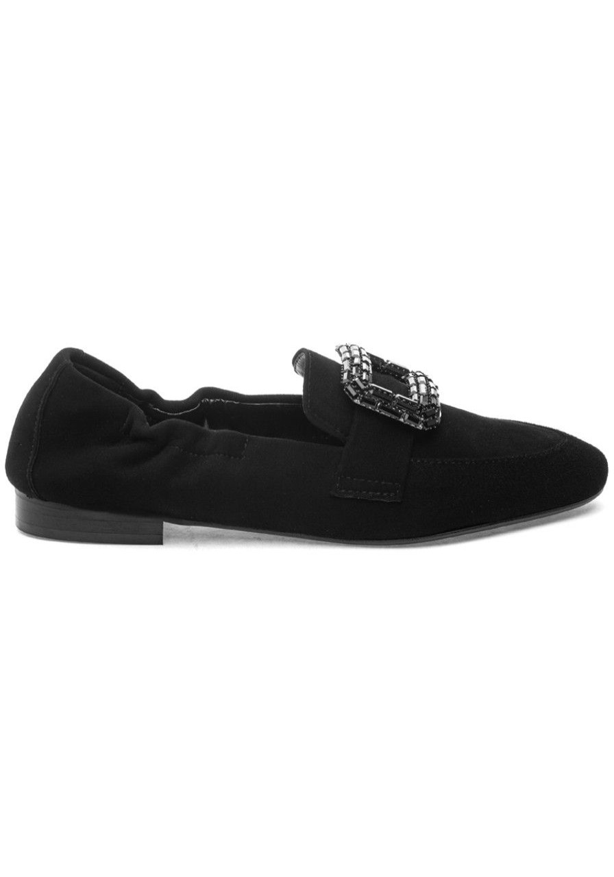 Women 275 Central Flats | Love Loafer Black Suede