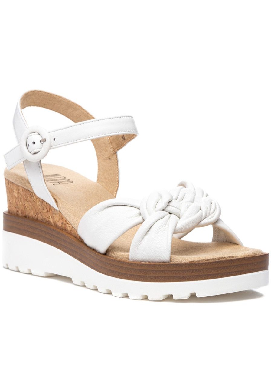 Women Jildor Sandals | Clew Wedge Sandal White Nappa