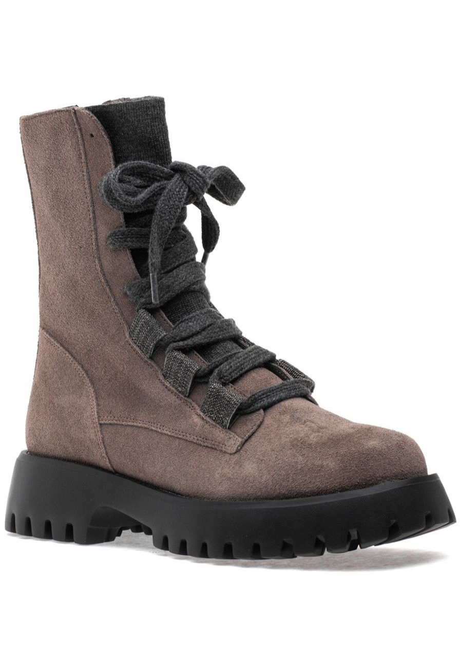 Women Jildor Boots | Zabou Boot Dark Taupe Waterproof Suede