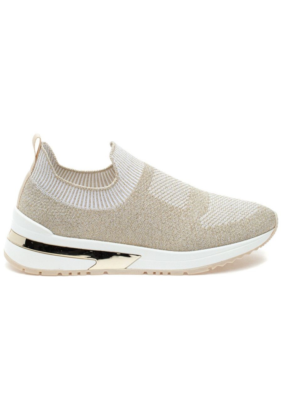 Women Urban Sport Sneakers | Golic Sneaker Platinum 2-Tone Knit