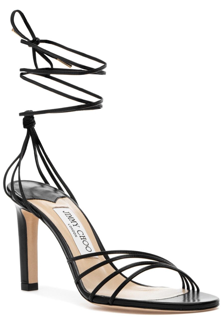 Women Jimmy Choo Sandals | Anita 85 Sandal Black Leather