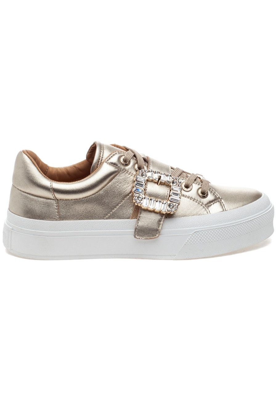 Women J/Slides Sneakers | Giddy Sneaker Gold Leather