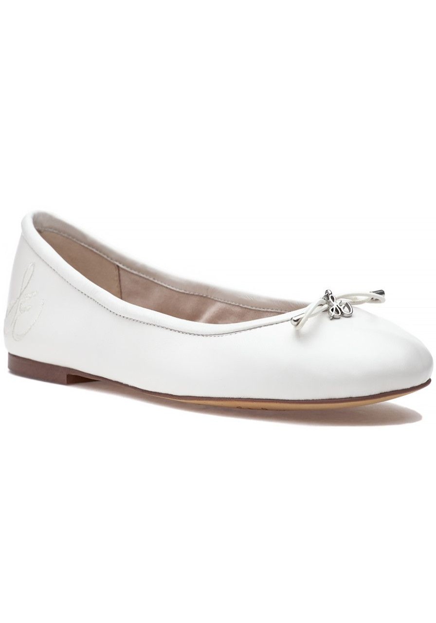 Women Sam Edelman Flats | Felicia Flat White Leather