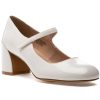 Women Silent D Pumps | Korin Mary-Jane Pump Oatmilk Crinkle Patent