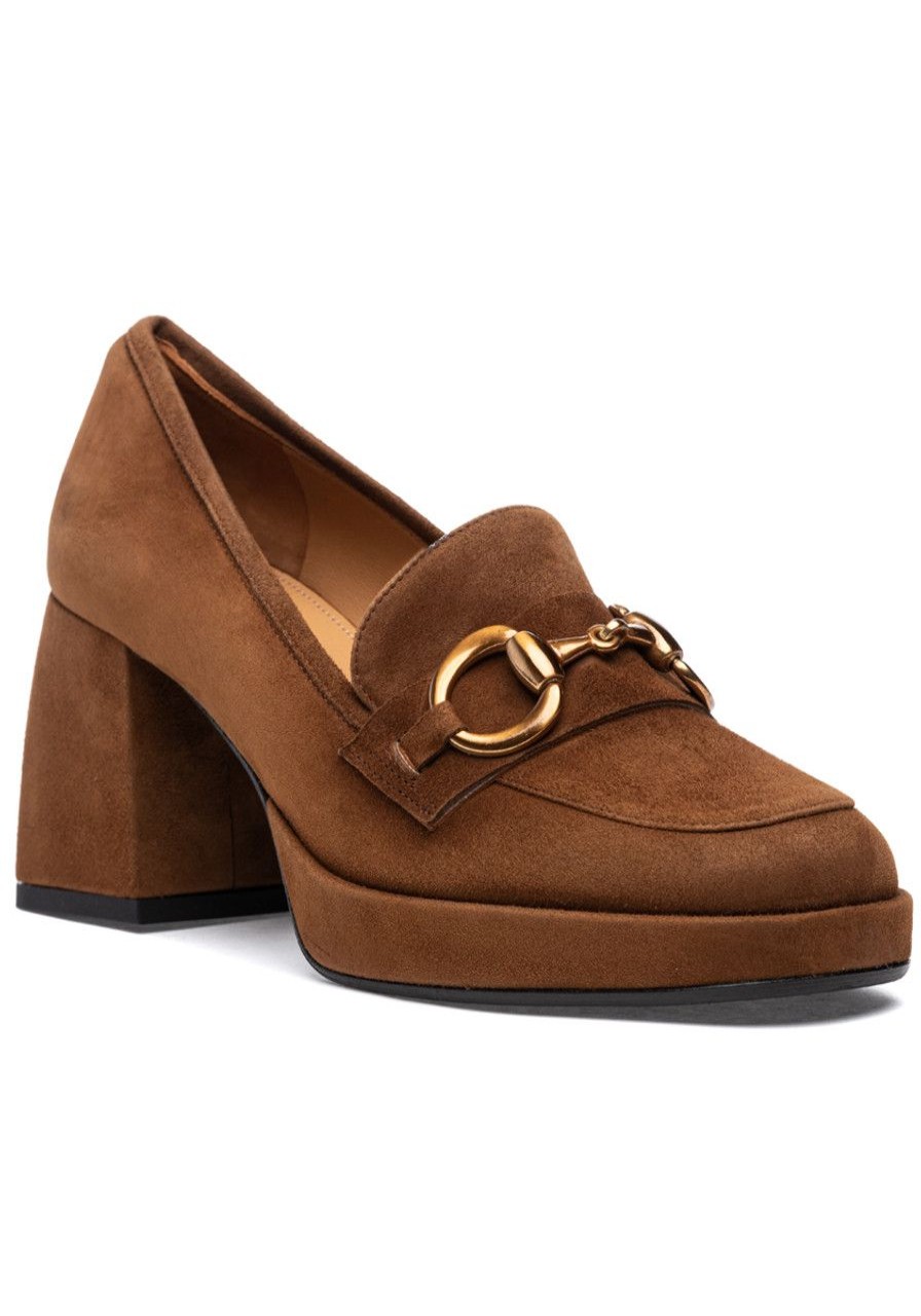 Women 275 Central Loafers & Oxfords | Cal Loafer Pump Brown Suede