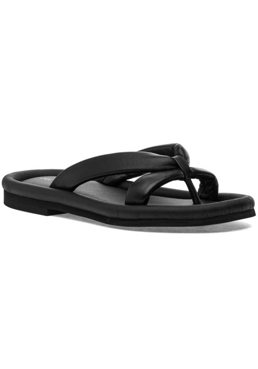 Women Del Carlo Sandals | Fluffy 11313 Sandal Black Leather