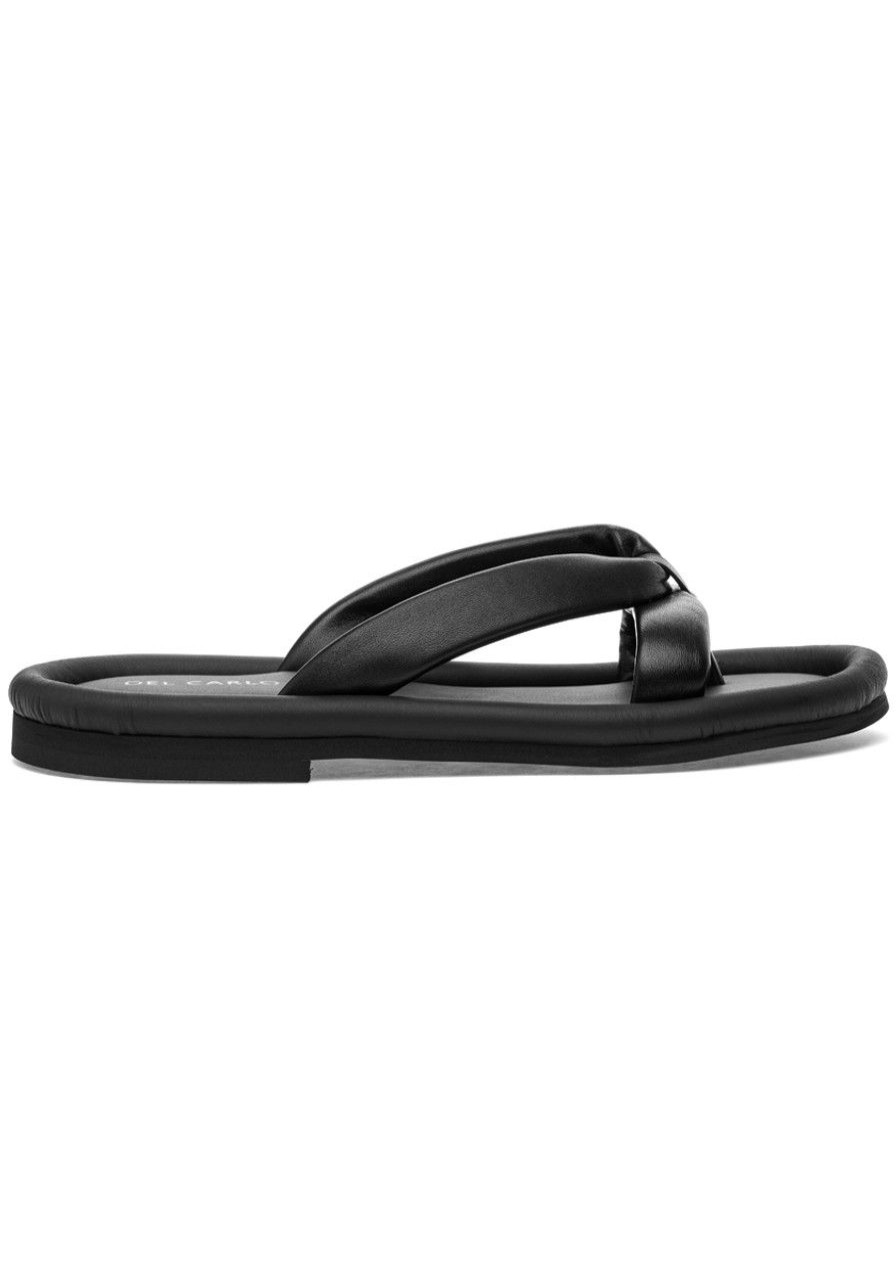 Women Del Carlo Sandals | Fluffy 11313 Sandal Black Leather
