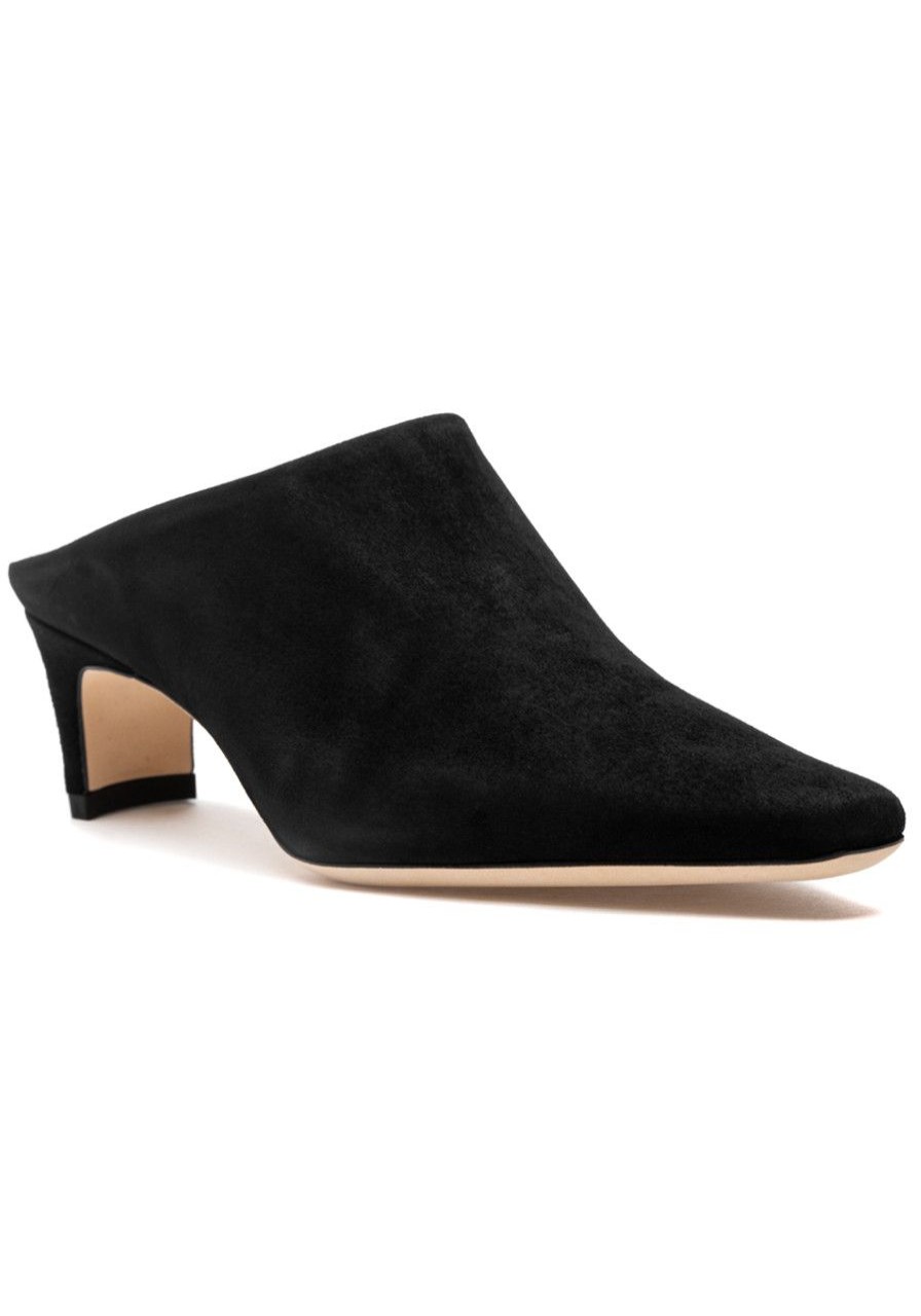Women Staud Mules & Clogs | Wally Mule Black Suede