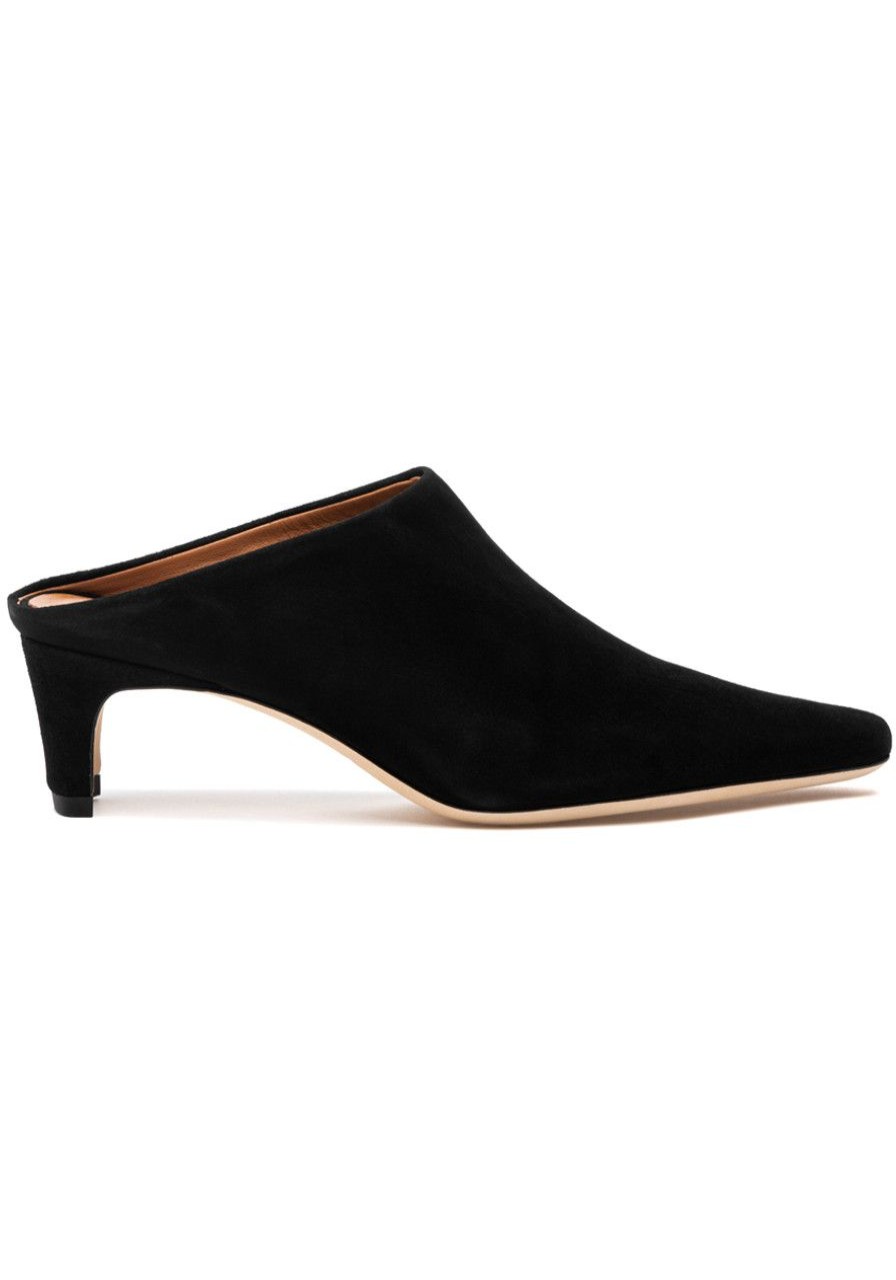 Women Staud Mules & Clogs | Wally Mule Black Suede