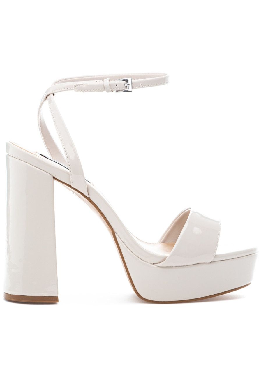 Women Steve Madden Pumps | Lessa Sandal Bone Patent Leather