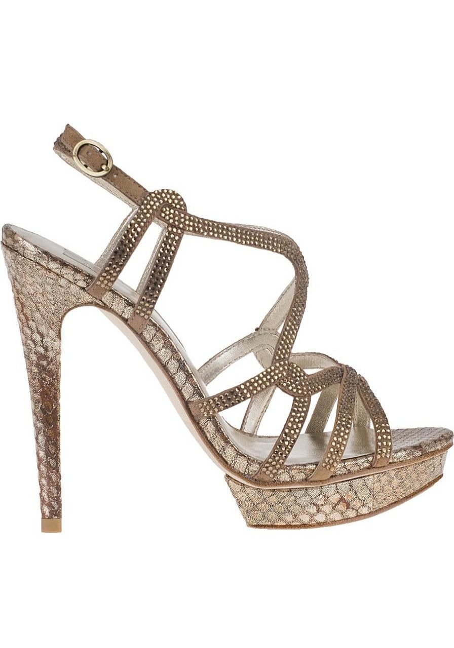 Women Pelle Moda Sandals | Flirt Evening Sandal Bronze Snake