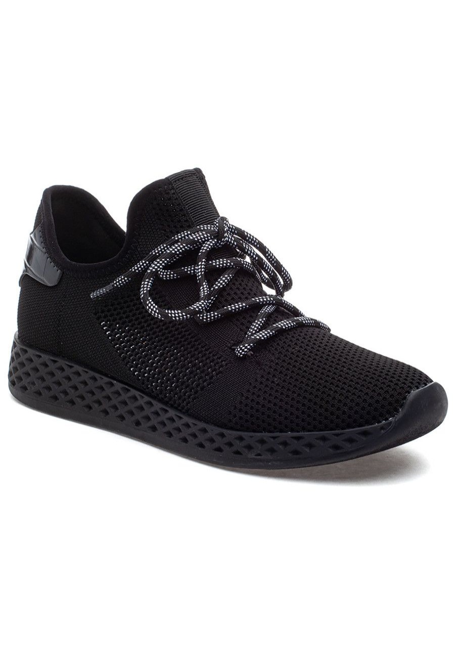 Women Urban Sport Sneakers | Ophelia Sneaker Black/Black Knit