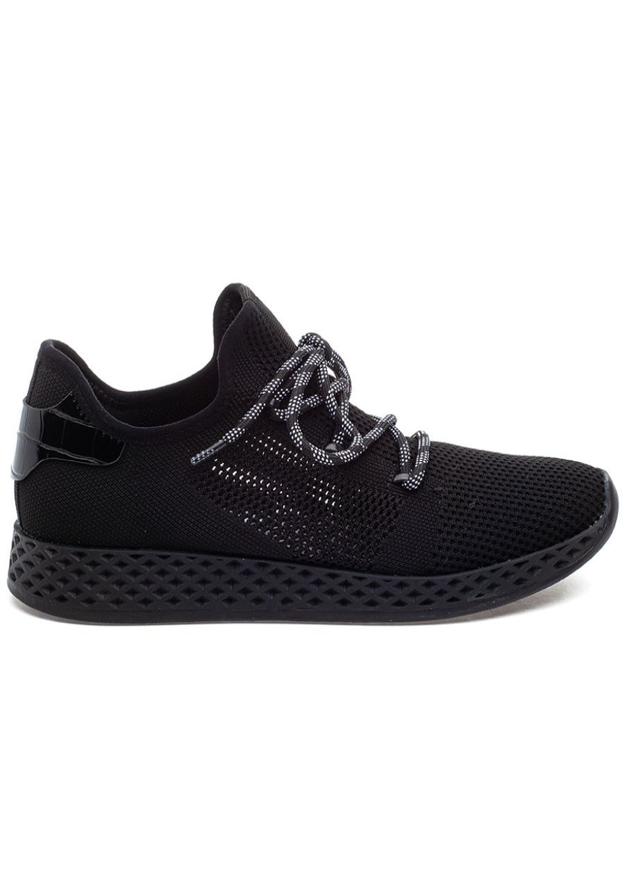 Women Urban Sport Sneakers | Ophelia Sneaker Black/Black Knit
