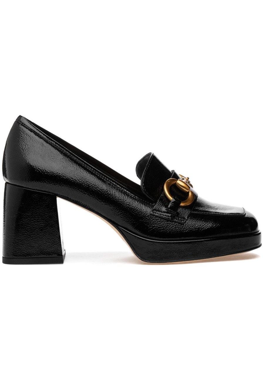 Women 275 Central Loafers & Oxfords | Cal Loafer Pump Black Crinkle Patent