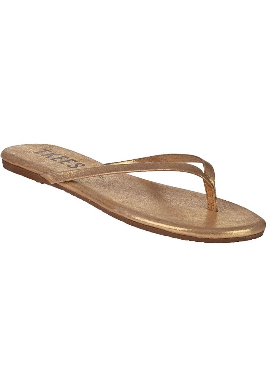 Women Tkees Sandals | Glitters Flip Flop Sandbeam Gold Leather